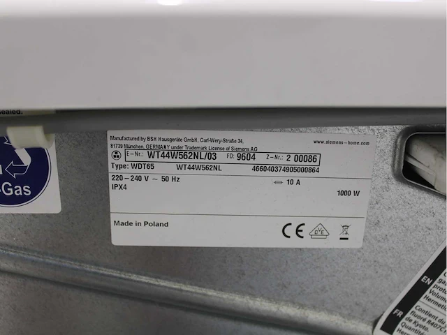 Siemens iq500 isensoric aquastop iqdrive wasmachine & siemens iq700 isensoric selfcleaning condenser wasdroger - afbeelding 8 van  8
