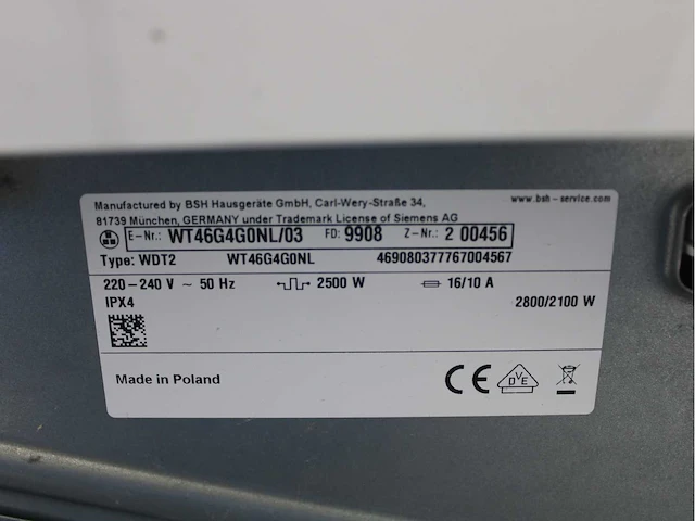 Siemens iq500 isensoric aquastop iqdrive wasmachines & siemens iq500 isensoric bestcollection wasdrogers - afbeelding 8 van  8