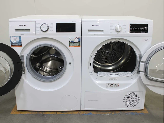 Siemens iq500 isensoric aquastop wasmachine & siemens iq500 isensoric bestcollection selfcleaning condenser wasdroger - afbeelding 1 van  8