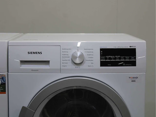 Siemens iq500 isensoric aquastop wasmachine & siemens iq500 isensoric bestcollection selfcleaning condenser wasdroger - afbeelding 6 van  8