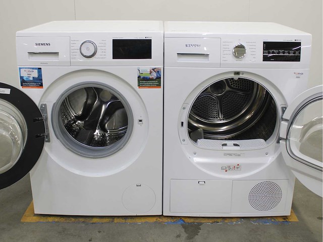 Siemens iq500 isensoric aquastop wasmachine & siemens iq500 isensoric extraklasse wasdroger - afbeelding 2 van  8