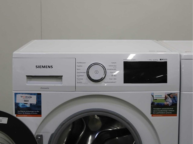 Siemens iq500 isensoric aquastop wasmachine & siemens iq500 isensoric extraklasse wasdroger - afbeelding 3 van  8