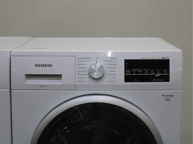 Siemens iq500 isensoric aquastop wasmachine & siemens iq500 isensoric selfcleaning condenser wasdroger - afbeelding 6 van  8