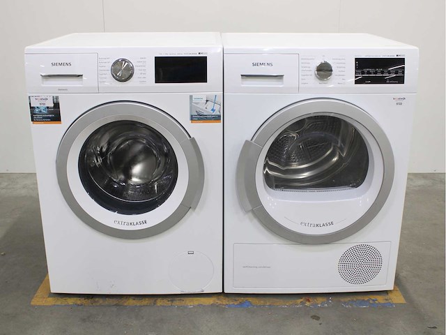 Siemens iq500 isensoric i-dos aquastop iqdrive extraklasse wasmachine & siemens iq500 isensoric selfcleaning condenser extraklasse wasdroger - afbeelding 1 van  8