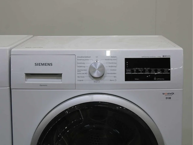 Siemens iq500 isensoric iqdrive aquastop wasmachine & siemens iq500 isensoric selfcleaning condenser wasdroger - afbeelding 6 van  8