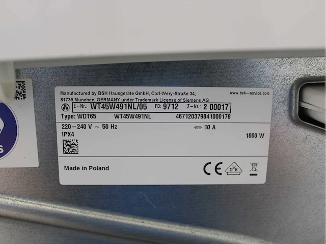 Siemens iq500 isensoric iqdrive extraklasse wasmachine & siemens iq500 isensoric selfcleaning condenser extraklasse wasdroger - afbeelding 8 van  8