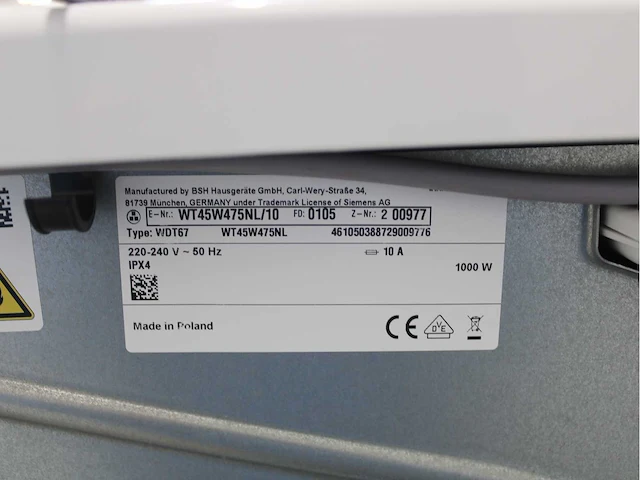 Siemens iq500 isensoric iqdrive wasmachine & siemens iq500 isensoric selfcleaning condenser wasdroger - afbeelding 8 van  8
