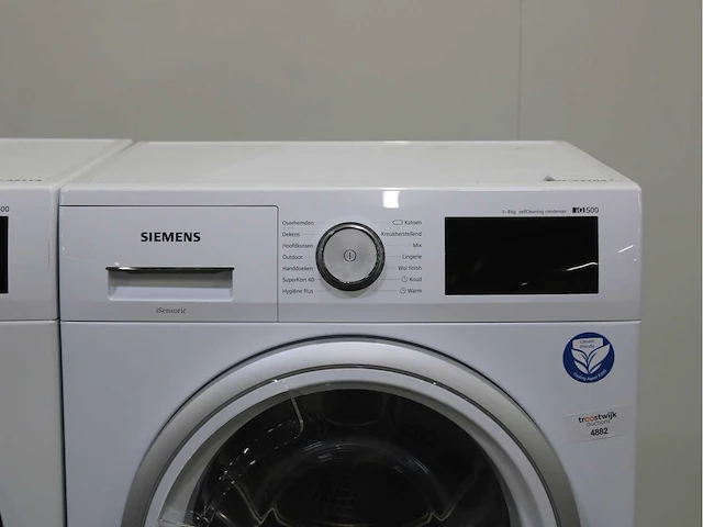 Siemens iq500 isensoric sensofresh system aquastop extraklasse wasmachine & siemens iq500 isensoric selfcleaning condenser wasdroger - afbeelding 6 van  8
