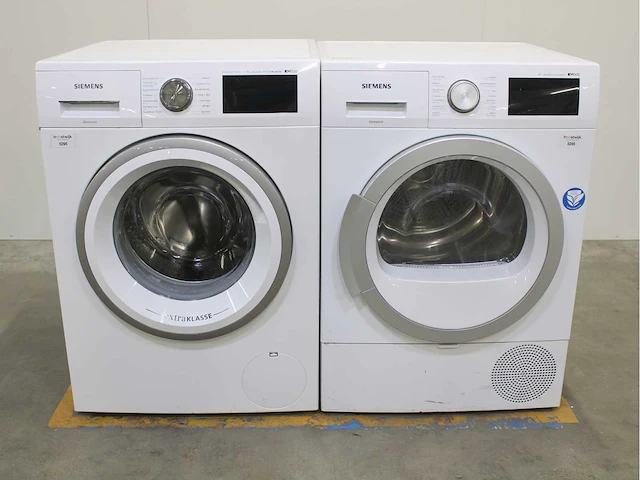 Siemens iq500 isensoric sensofresh system aquastop extraklasse wasmachine & siemens iq500 isensoric selfcleaning condenser wasdroger - afbeelding 1 van  8