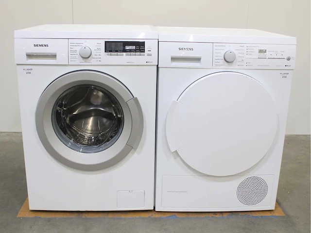 Siemens iq500 varioperfect wasmachine & siemens iq500 isensoric selfcleaning condenser droger - afbeelding 1 van  8