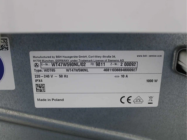 Siemens iq700 isensoric aquastop extraklasse wasmachine & siemens iq700 isensoric selfcleaning condenser extraklasse wasdroger - afbeelding 8 van  8