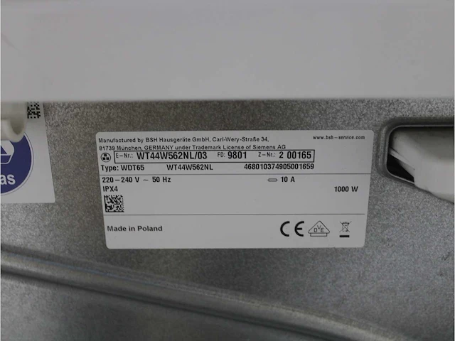 Siemens iq700 isensoric aquastop sensofresh system wasmachine & siemens iq700 isensoric selfcleaning condenser droger - afbeelding 8 van  8