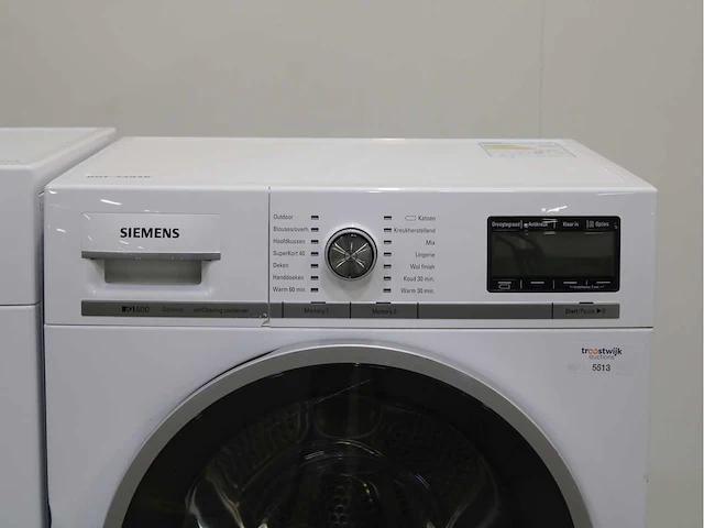 Siemens iq700 isensoric aquastop sensofresh system wasmachine & siemens iq800 isensoric selfcleaning condenser wasdroger - afbeelding 6 van  8