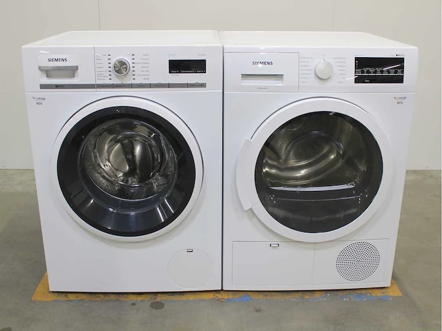 Siemens iq700 isensoric aquastop wasmachine & siemens iq500 isensoric bestcollection wasdroger - afbeelding 1 van  8