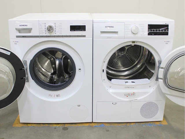 Siemens iq700 isensoric aquastop wasmachine & siemens iq500 isensoric bestcollection wasdroger - afbeelding 2 van  8