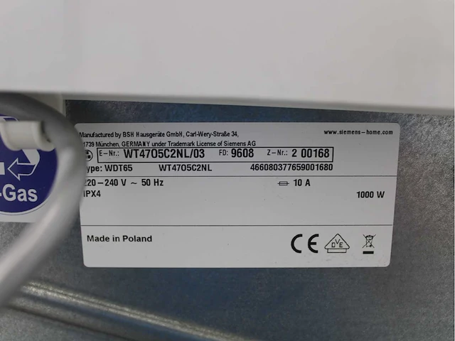 Siemens iq700 isensoric aquastop wasmachine & siemens iq700 isensoric outdoorcollection extraklasse wasdroger - afbeelding 8 van  8