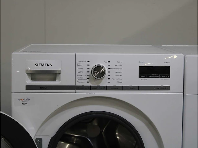 Siemens iq700 isensoric aquastop wasmachine & siemens iq700 isensoric selfcleaning condenser droger - afbeelding 3 van  8