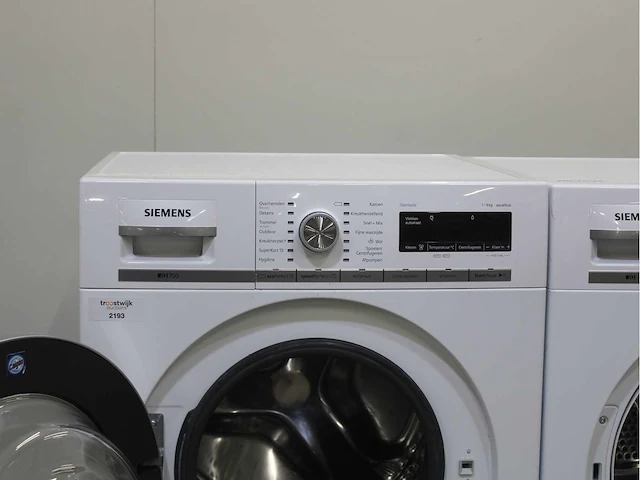 Siemens iq700 isensoric aquastop wasmachine & siemens iq700 isensoric selfcleaning condenser droger - afbeelding 3 van  8