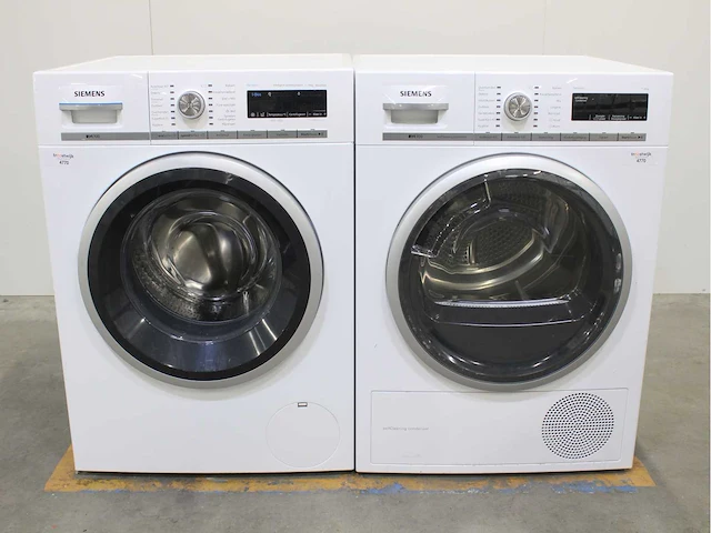 Siemens iq700 isensoric aquastop wasmachine & siemens iq700 isensoric selfcleaning condenser wasdroger - afbeelding 1 van  8