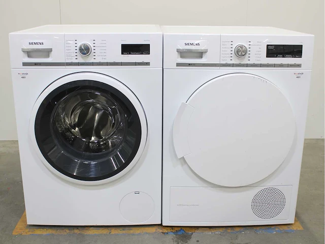 Siemens iq700 isensoric aquastop wasmachine & siemens iq700 isensoric selfcleaning condenser wasdroger - afbeelding 1 van  8