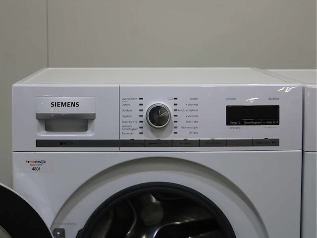 Siemens iq700 isensoric aquastop wasmachine & siemens iq700 isensoric selfcleaning condenser wasdroger - afbeelding 3 van  8