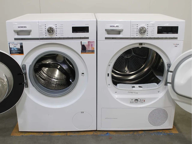 Siemens iq700 isensoric aquastop wasmachine & siemens iq700 isensoric selfcleaning condenser wasdroger - afbeelding 1 van  8