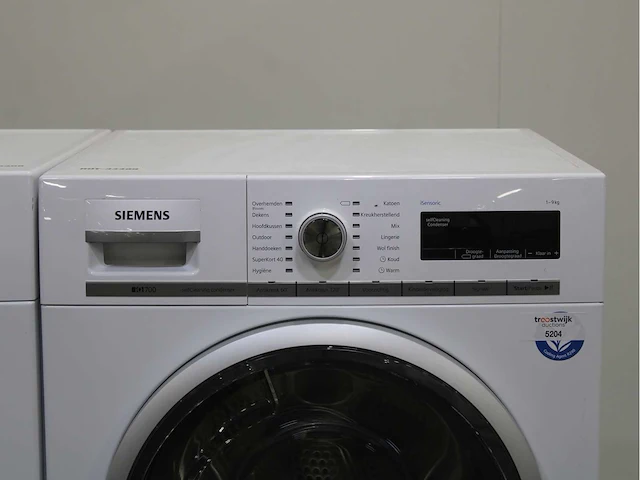 Siemens iq700 isensoric aquastop wasmachine & siemens iq700 isensoric selfcleaning condenser wasdroger - afbeelding 6 van  8