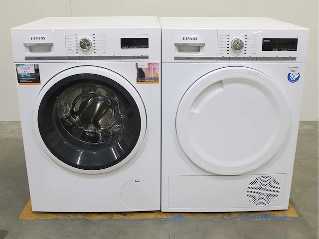 Siemens iq700 isensoric aquastop wasmachine & siemens iq700 isensoric selfcleaning condenser wasdroger - afbeelding 1 van  8