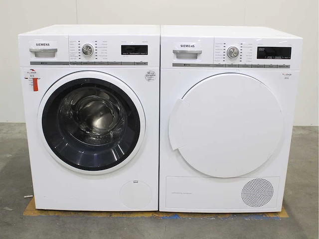 Siemens iq700 isensoric aquastop wasmachine & siemens iq700 isensoric selfcleaning condenser wasdroger - afbeelding 1 van  8