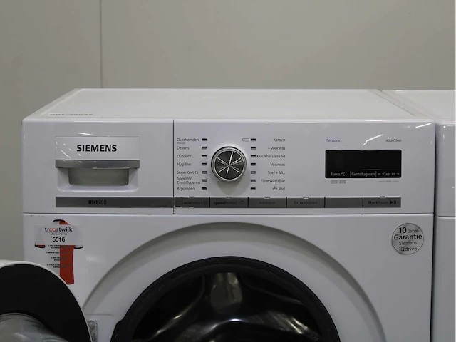 Siemens iq700 isensoric aquastop wasmachine & siemens iq700 isensoric selfcleaning condenser wasdroger - afbeelding 3 van  8