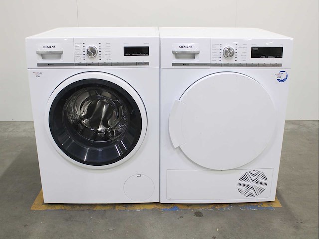 Siemens iq700 isensoric aquastop wasmachine & siemens iq700 isensoric selfcleaning condenser wasdroger - afbeelding 1 van  8