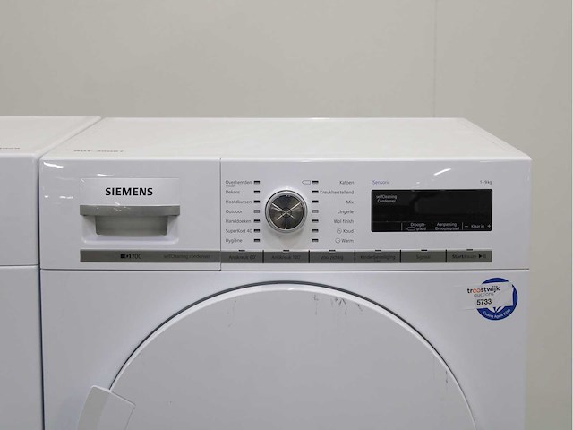 Siemens iq700 isensoric aquastop wasmachine & siemens iq700 isensoric selfcleaning condenser wasdroger - afbeelding 6 van  8