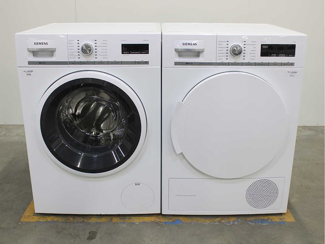 Siemens iq700 isensoric aquastop wasmachine & siemens iq700 isensoric selfcleaning condenser wasdroger - afbeelding 1 van  8