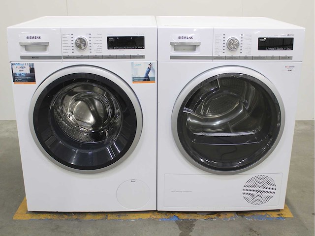 Siemens iq700 isensoric aquastop wasmachine & siemens iq700 selfcleaning condenser wasdroger - afbeelding 1 van  7