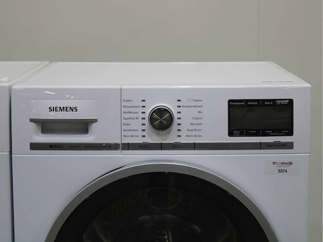 Siemens iq700 isensoric aquastop wasmachine & siemens iq800 isensoric selfcleaning condenser wasdroger - afbeelding 6 van  8