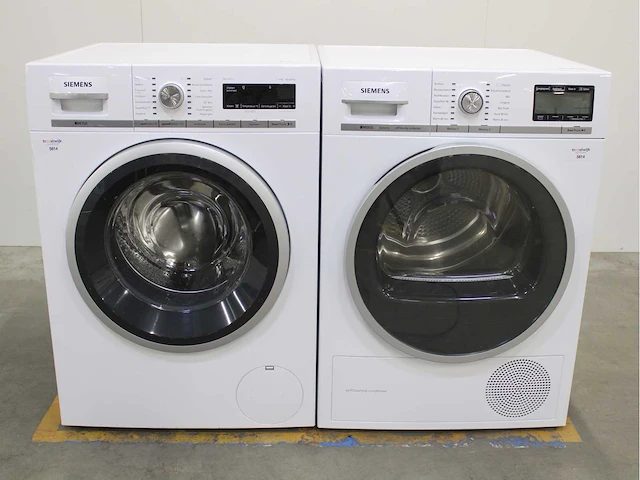 Siemens iq700 isensoric aquastop wasmachine & siemens iq800 isensoric selfcleaning condenser wasdroger - afbeelding 1 van  8
