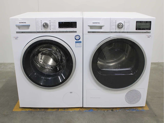 Siemens iq700 isensoric aquastop wasmachine & siemens iq800 isensoric selfcleaning condenser wasdroger - afbeelding 1 van  8