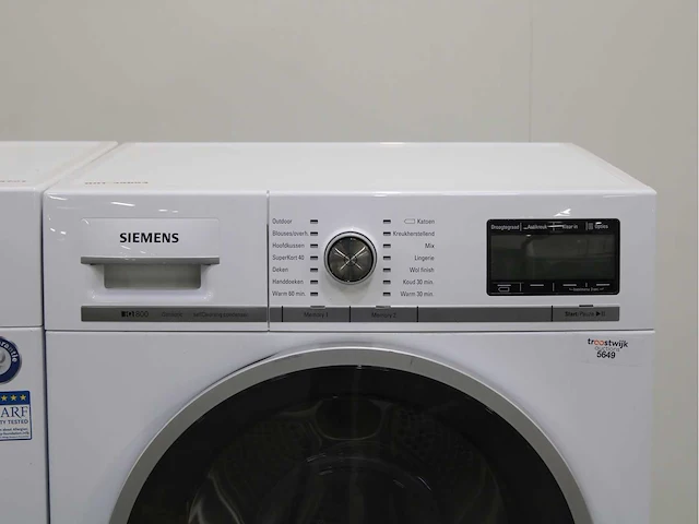 Siemens iq700 isensoric aquastop wasmachine & siemens iq800 isensoric selfcleaning condenser wasdroger - afbeelding 6 van  8