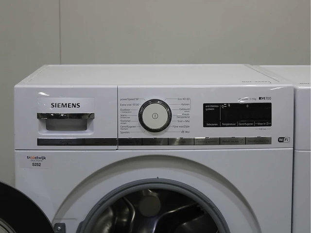 Siemens iq700 isensoric aquastop wifi wasmachine & siemens iq700 isensoric selfcleaning condenser extraklasse wasdroger - afbeelding 3 van  8