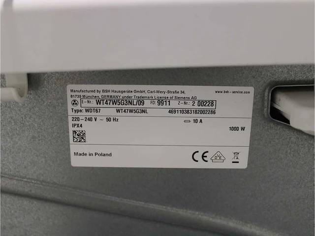 Siemens iq700 isensoric bestcollection aquastop wasmachine & siemens iq700 isensoric selfcleaning condenser bestcollection droger - afbeelding 8 van  8