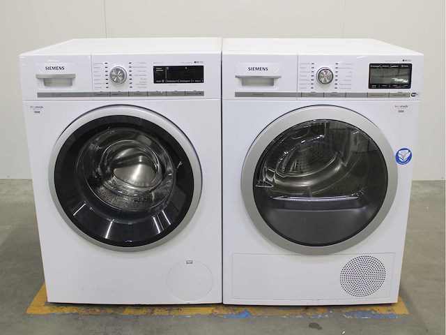Siemens iq700 isensoric bestcollection aquastop wasmachine & siemens iq800 isensoric selfcleaning condenser wifi wasdroger - afbeelding 1 van  7