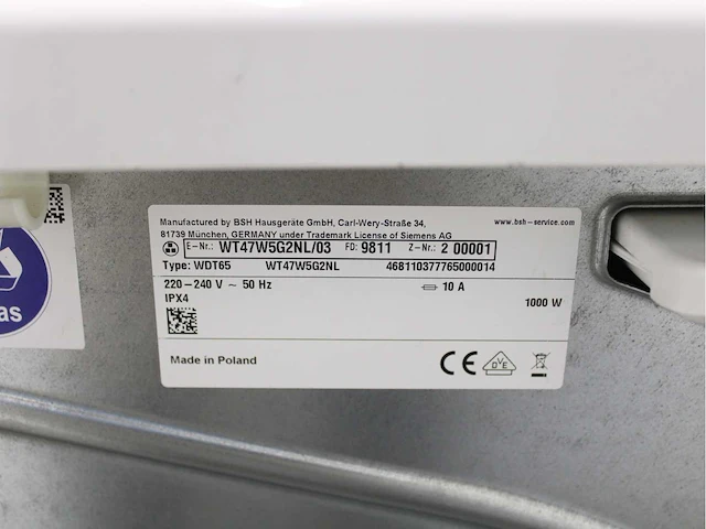 Siemens iq700 isensoric bestcollection sensofresh system wasmachine & siemens iq700 isensoric selfcleaning condenser bestcollection droger - afbeelding 8 van  8