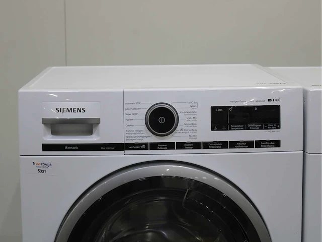 Siemens iq700 isensoric intelligentdosing system aquastop wasmachine & siemens iq700 isensoric selfcleaning condenser wasdroger - afbeelding 2 van  7