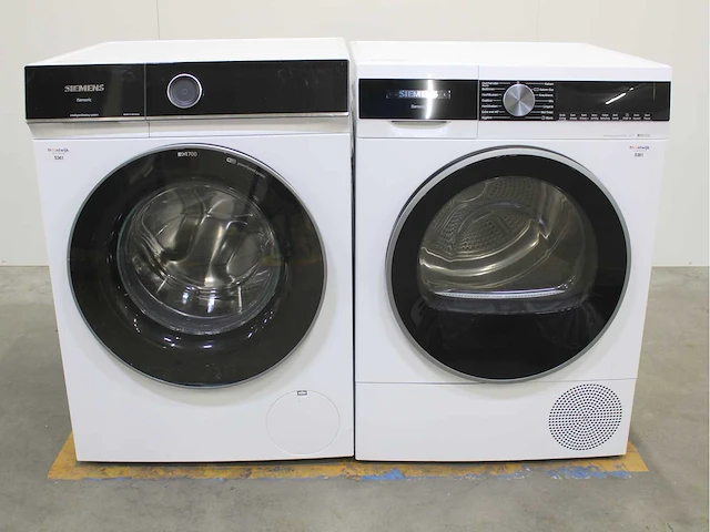 Siemens iq700 isensoric intelligentdosing system wifi powerspeed system wasmachine & siemens iq500 isensoric selfcleaning condenser wasdroger - afbeelding 1 van  8