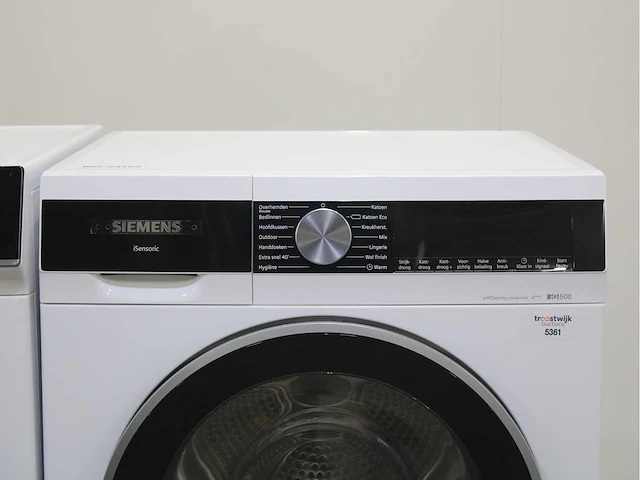Siemens iq700 isensoric intelligentdosing system wifi powerspeed system wasmachine & siemens iq500 isensoric selfcleaning condenser wasdroger - afbeelding 6 van  8