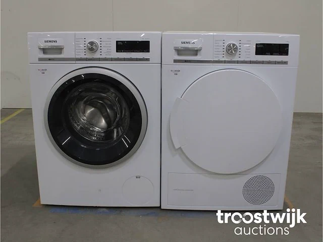 Siemens iq700 isensoric wasmachine & siemens iq700 isensoric selfcleaning condenser droger - afbeelding 1 van  8
