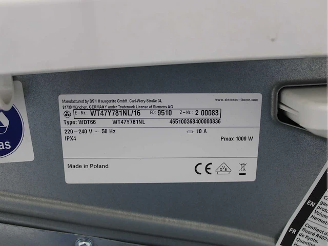 Siemens iq800 i-dos isensoric extraklasse wifi wasmachine & siemens iq800 selfcleaning condenser wasdroger - afbeelding 8 van  8