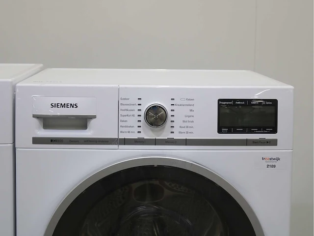 Siemens iq800 i-dos wasmachine & siemens iq800 isensoric selfcleaning condenser droger - afbeelding 6 van  8
