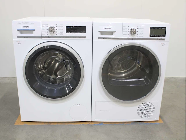 Siemens iq800 isensoric i-dos aquastop wasmachine & siemens iq800 isensoric selfcleaning condenser droger - afbeelding 1 van  8