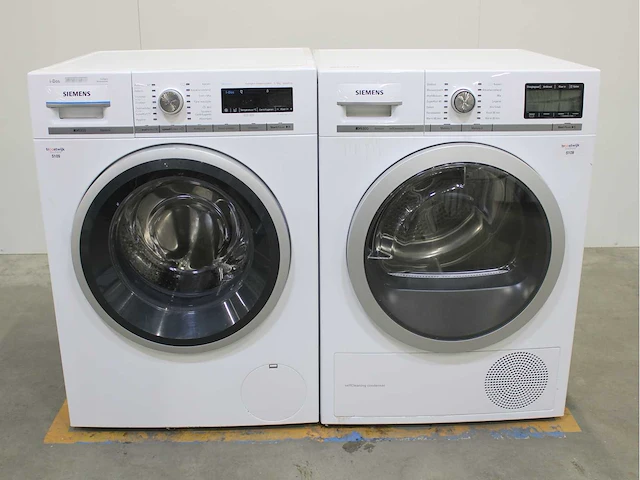 Siemens iq800 isensoric i-dos aquastop wasmachine & siemens iq800 isensoric selfcleaning condenser wasdroger - afbeelding 1 van  8